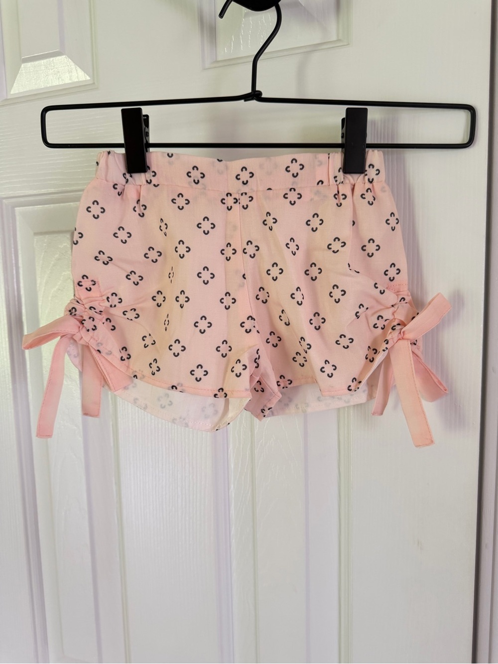 Boutique Girls Pink Ruffle Dress Shorts Matching Set Size 2 Tiered Geometric NWT - Picture 9 of 12